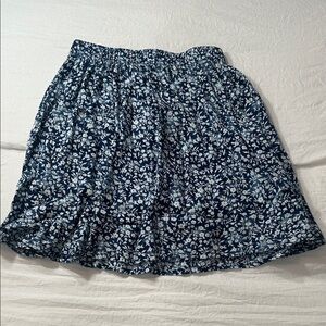 Hollister Navy Floral A-Line Skirt